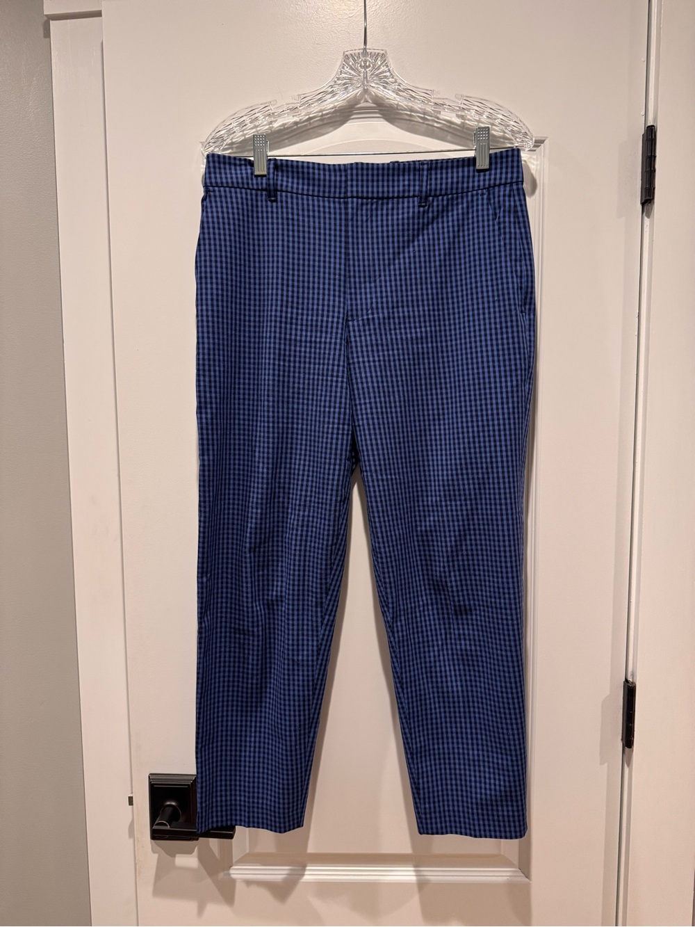 Club Monaco Blue Gingham Straight-Leg Pants